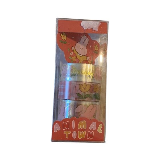Animal Town Cute Animal And Floral Design Washi Tape. Multicolor. OS. Kidcore. - Picture 1 of 6